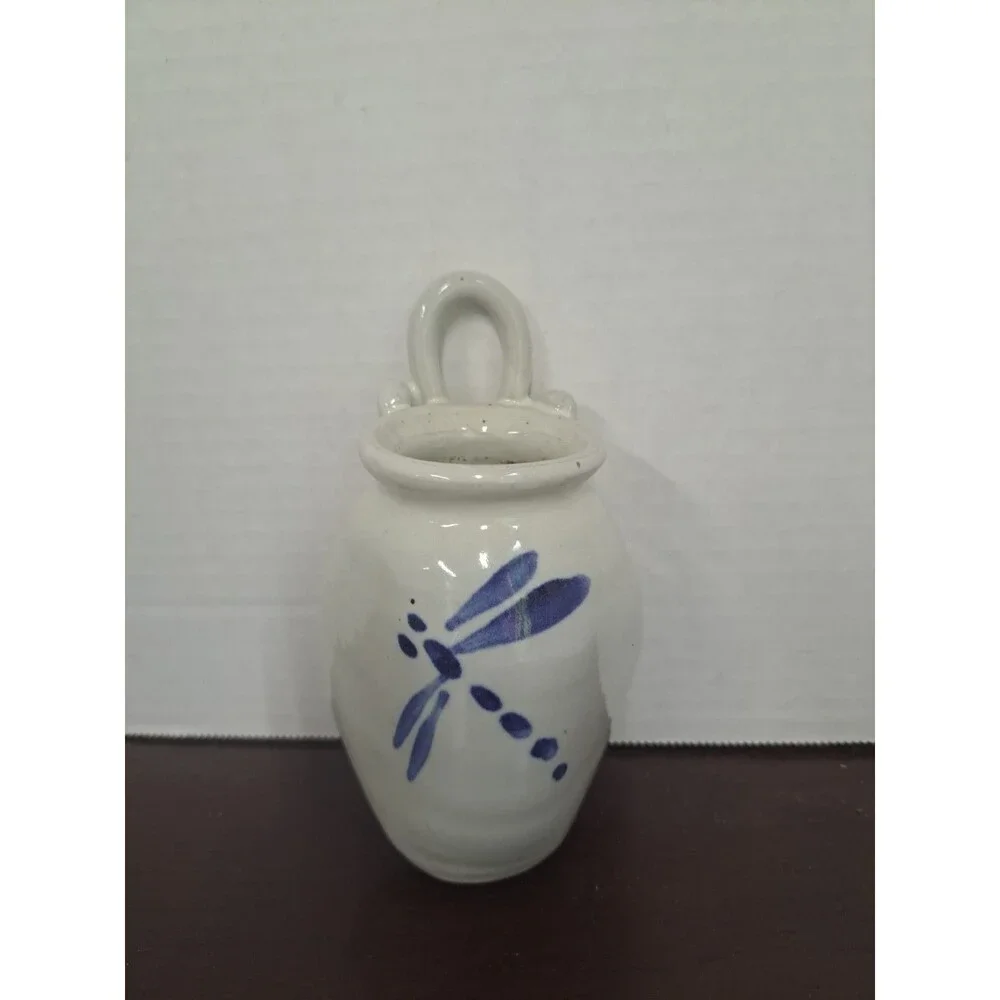 Dragonfly Stoneware Wall Hanging Planter